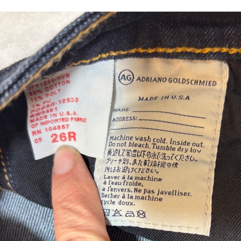 AG Adriano Goldschmied The Premiere Skinny Straight Jeans Dark Indigo 26R Mens - Picture 2 of 11